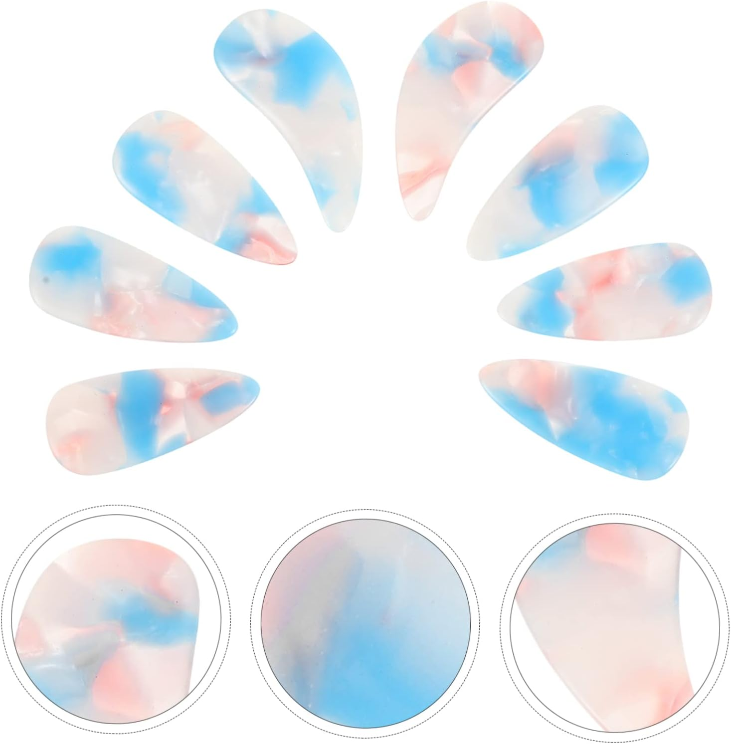 Vaguelly 8Pcs Guzheng Nail Covers Soft Comfortable Fingertip Protectors for Musical Instruments Double-Sided Medium - Assorted Color image number 3