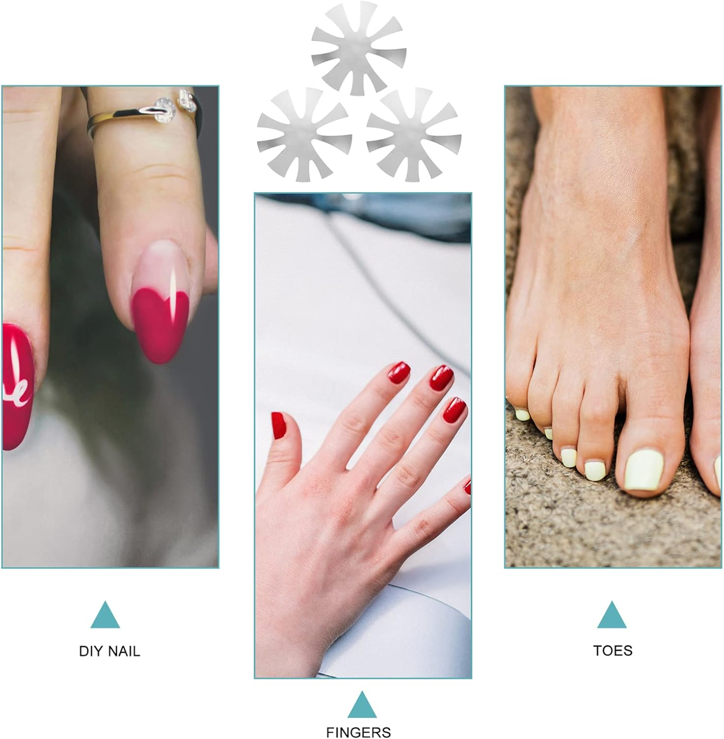 3Pcs French Manicure Steel Plates Nail Art Line Plate Professional Nail Cutter Module Sturdy Trimmer Template for Salons image number 4