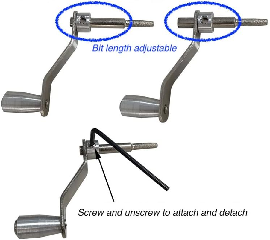 Hand Cranked Chainsaw Sharpener, Portable Chainsaw Sharpening Jig, Chainsaw Chain Sharpener with 5 Grinding Bits for 14&rdquo;-20&rdquo; Chainsaws, Chain Saw Blade Sharpener image number 4