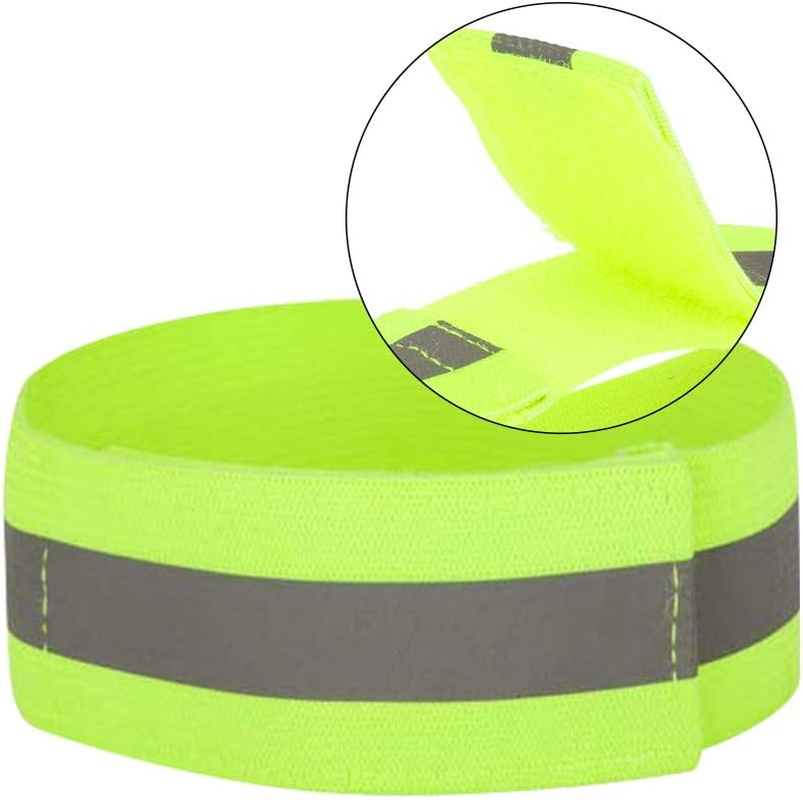 4PCS High Visibility Armbands, Elasticated Ankle Bands Hi Vis Reflective Running Armbands Wristbands Slap Armbands Reflector Strips Safety Bands for Running Walking Cycling Jogging Nigh Outdoor Safety - 4Pcs image number 5