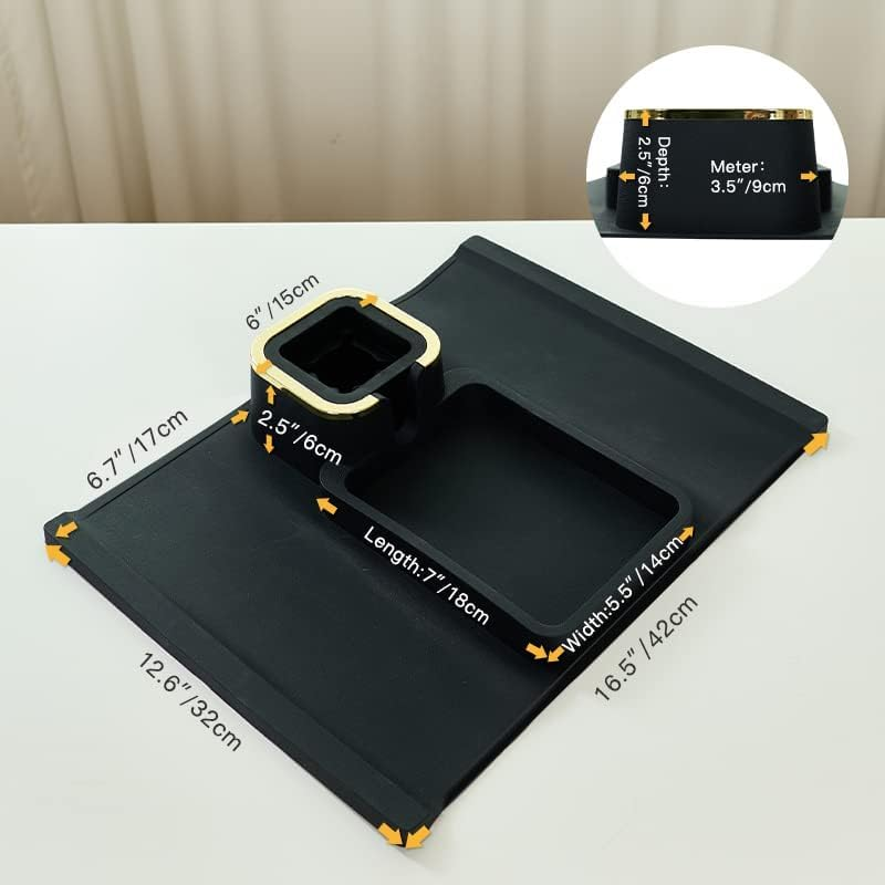 Silicone Couch Cup Holder, Portable Sofa Cup Holder Tray, Couch Drink Holder & Sofa Tray, Multi-Functional Sofa Armrest Organiser for Cup, Phone, Tablet, Remote Control, Snack (Black)