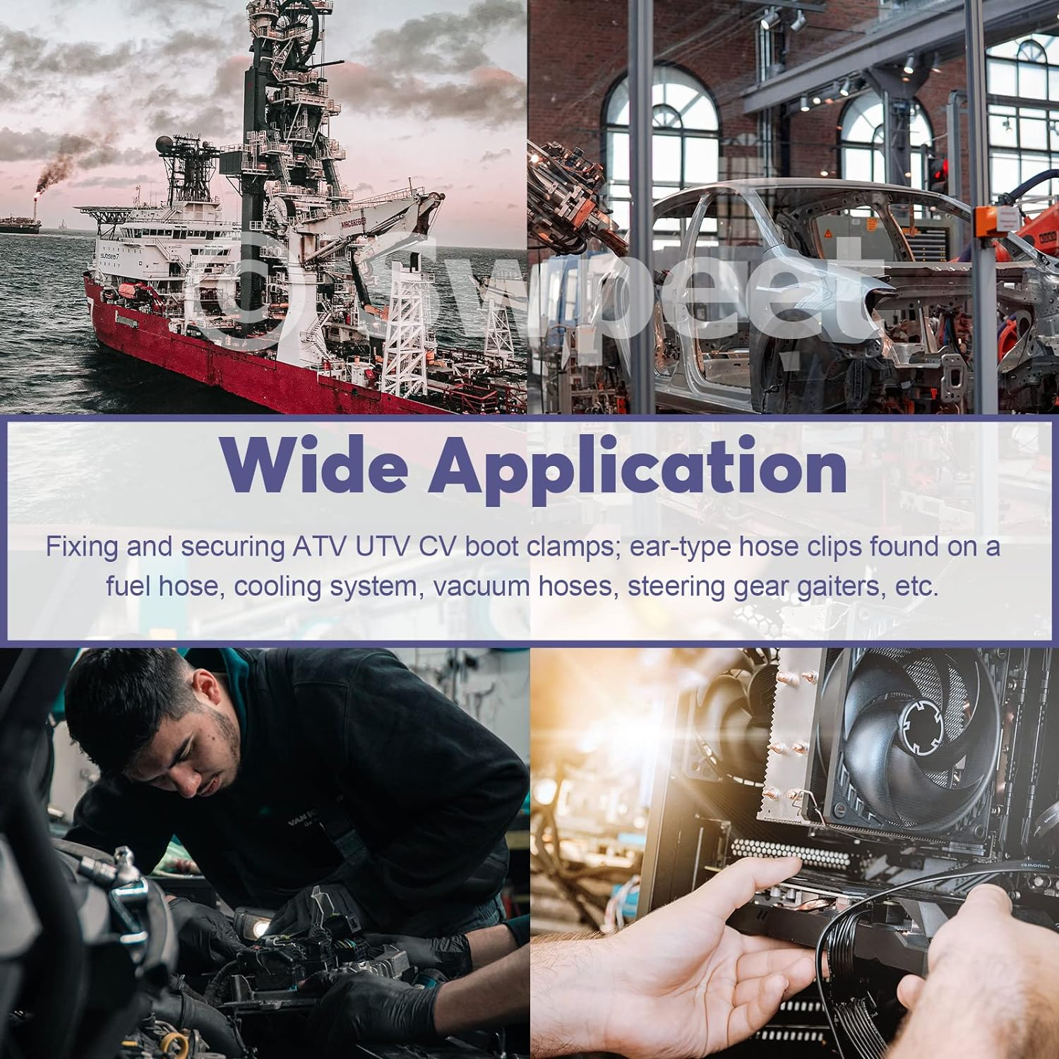 Swpeet Blue CV Joint Boot Clamp Pliers and Swivel Flat Band Hose Clamp Pliers Kit