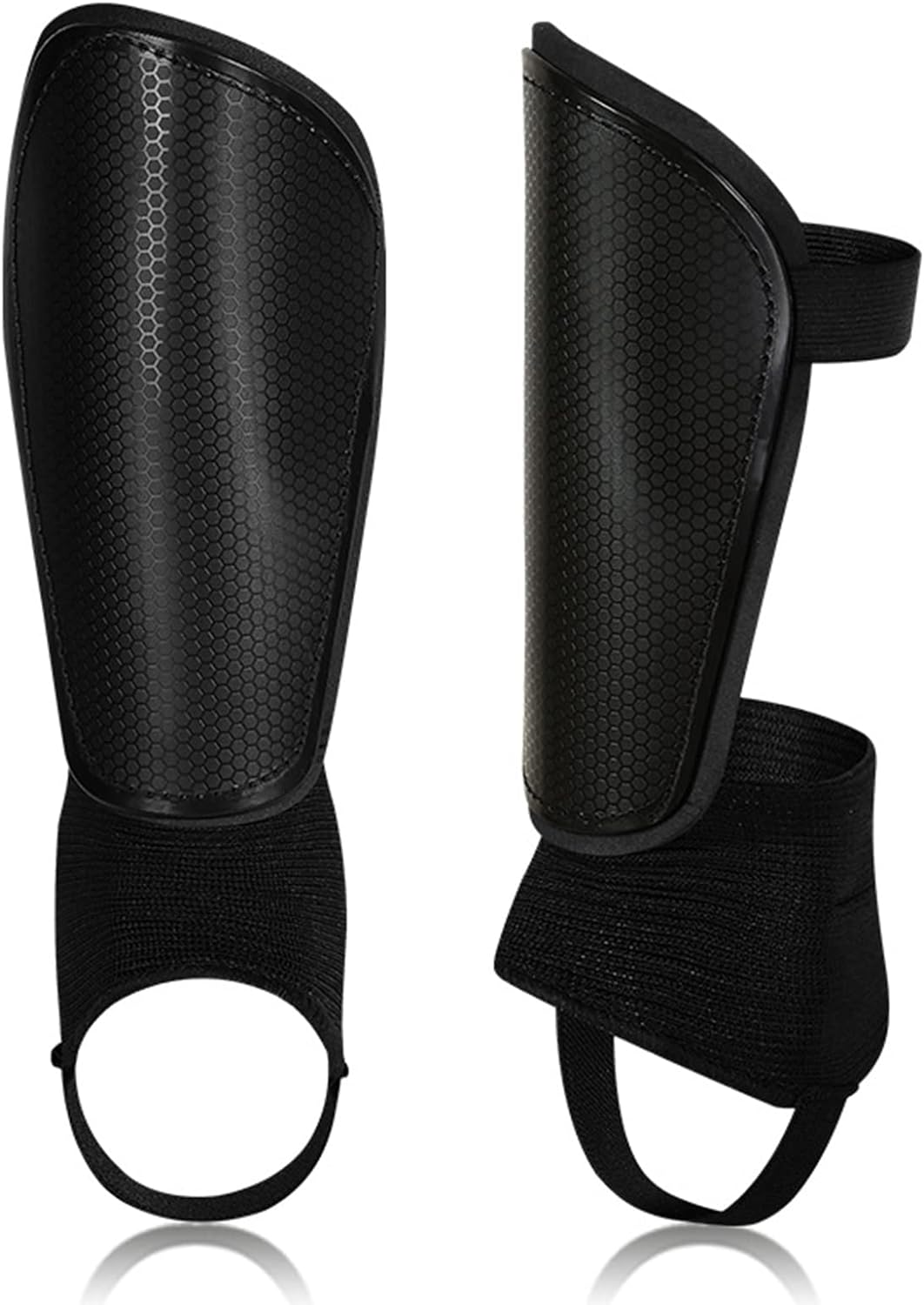 Soccer Shin Guard with Ankle Protector and Adjustable Straps Football Protective Equipment for Kids Youth Adults Black M image number 3
