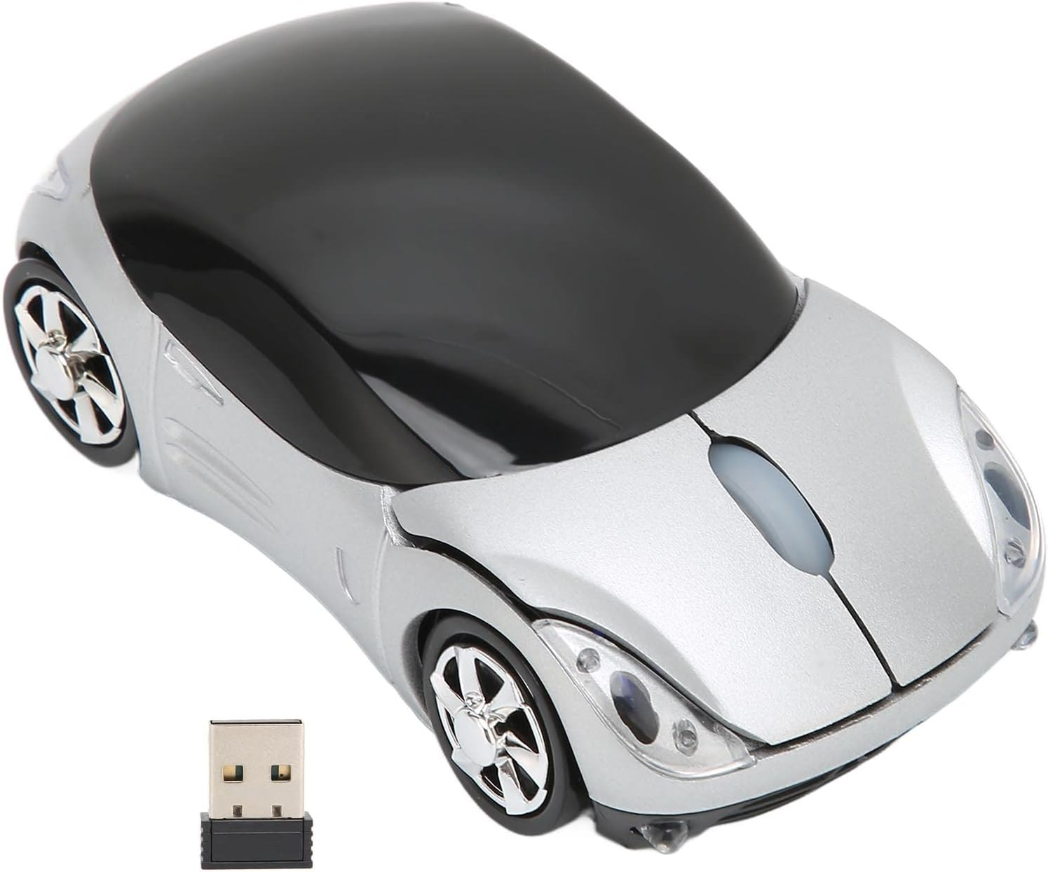 2.4Ghz Wireless Car Mouse, 3D Sports Car Computer Mouse with LED Headlights, Ergonomic Optical Mice for PC, Computer, Laptop, Tablet image number 4