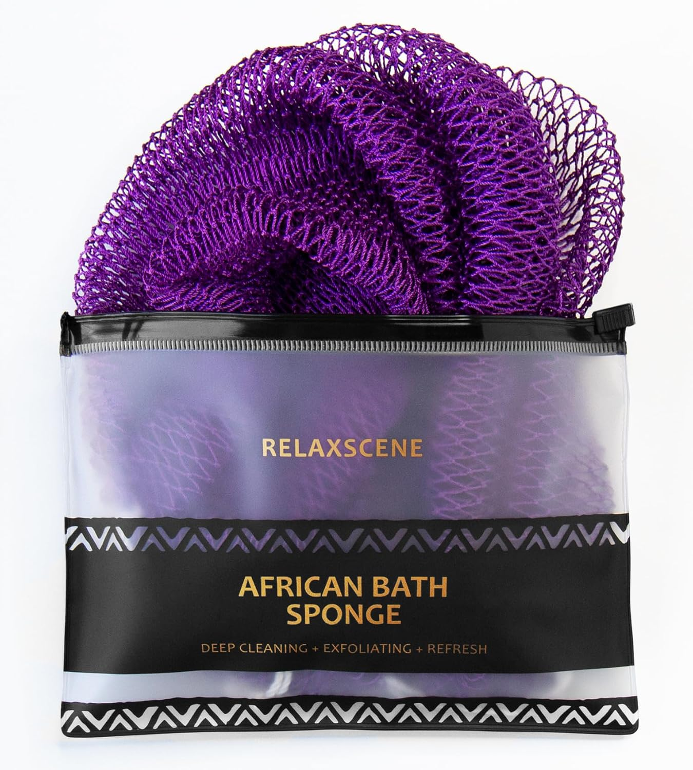 African Net Sponge Authentic - Exfoliating Back Scrub Bath Sponge with Knots - Afro Scrub Body Scrubber Exfoliator Washcloth - African Body Care Daily Use Shower Essentials