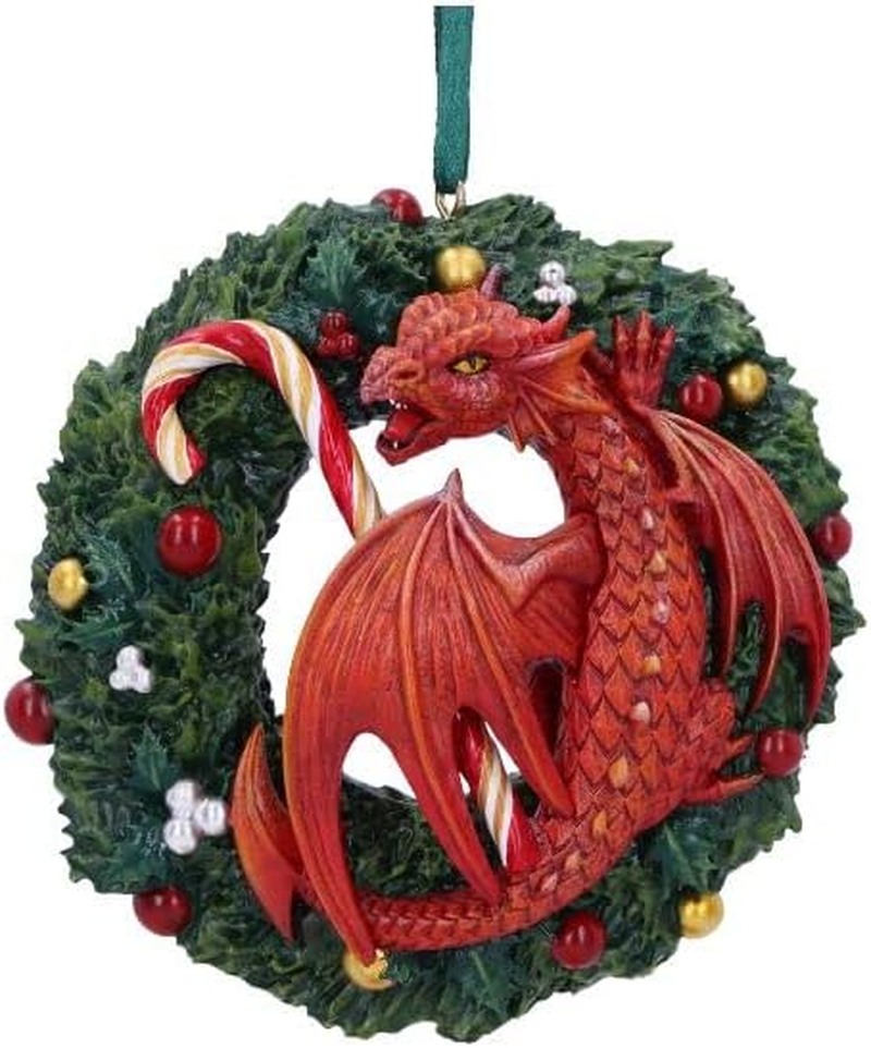 Nemesis Now Anne Stokes Sweet Tooth Dragon Hanging Ornament 9Cm, Resin, Red, Anne Stokes Merchandise, Sweet Tooth Dragon Hanging Christmas Decoration, Cast in the Finest Resin, Expertly Hand-Painted image number 4