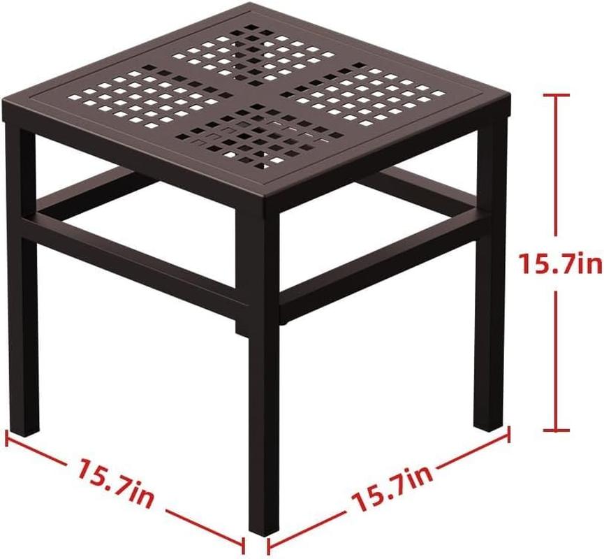 Plant Stand Indoor Outdoor, Heavy Duty Metal Plant Pot Stand Shelf,Rust Proof Aluminum Plant Holder Rack for Patio, Garden, Living Room,Brown image number 4