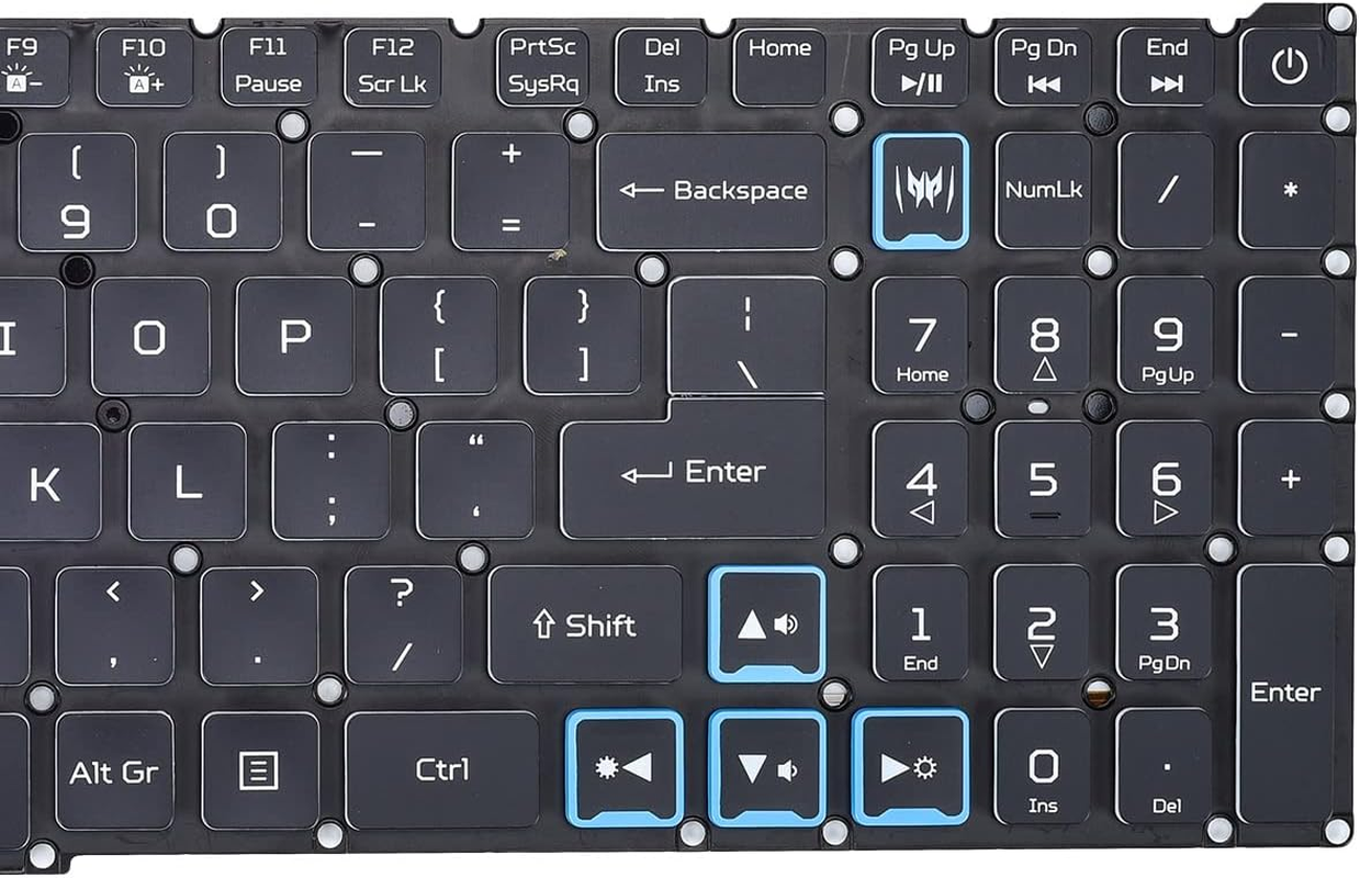 Replacement Keyboard for Acer Nitro 5 AN515-45 AN515-54 AN515-55 AN515-57 AN515-58 AN517-51, Predator Helios 300 PH315-52 PH315-53 PH317-53 Series Laptop Black with RGB Backlit US Layout image number 2