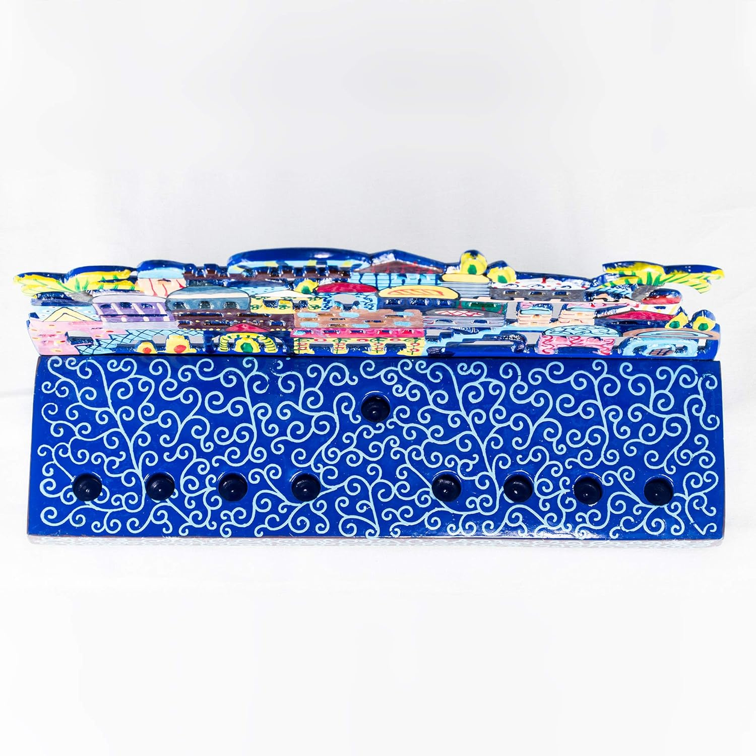 Jerusalem Laser Cut Metal Hanukkah Menorah by Yair Emanuel image number 6