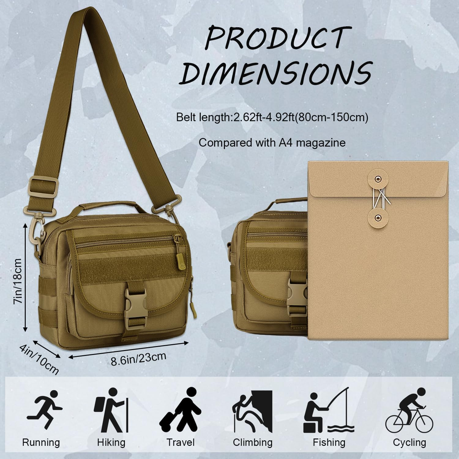 Protector plus Tactical Messenger Bag Men Small Military MOLLE Crossbody Pack (Patch Included) image number 1