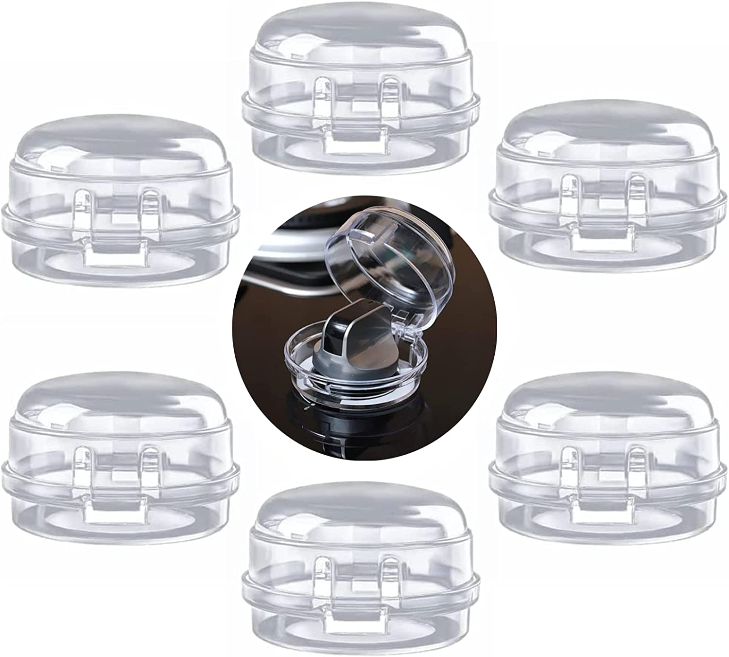 6 PCS Stove Knob Covers, Oven Knob Lock Security Knob Cover Guards Cooker Switch Protective Cover for Baby Toddler Child Kitchen Safety image number 3