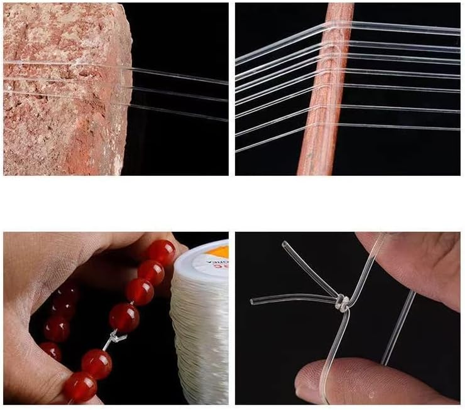 2 Roll 100M Clear Elastic Beading Threads，Stretchy Bead Cord String Stretchy Crystal Bracelet String for Bracelet,Beading, Jewelry Making (0.5&1Mm) image number 6