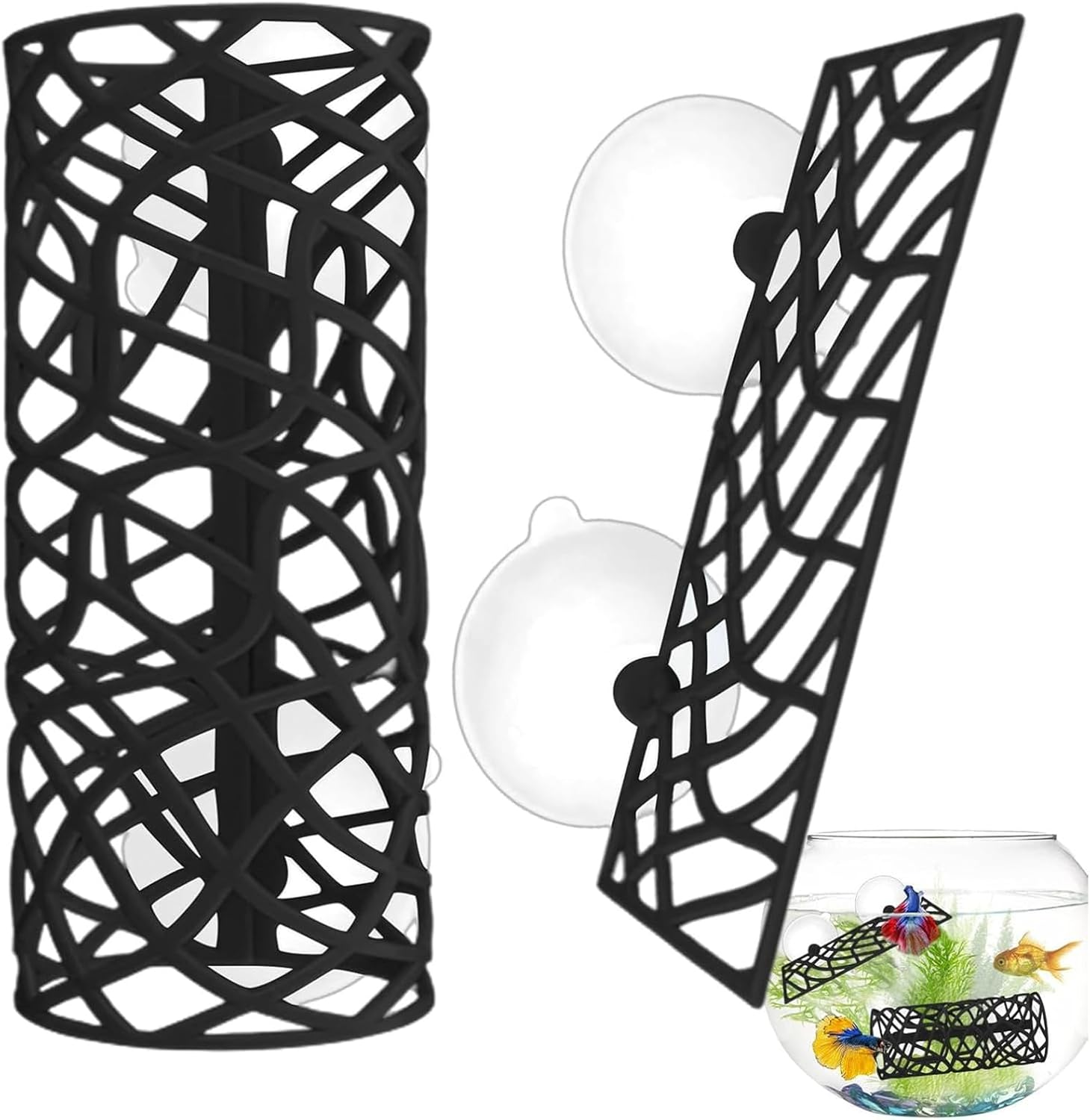 Multipurpose Fish Tank Accessories,Hollow Aquarium Betta Shelter,Betta Sleeping Tube,Space Saving Betta Hammock for Fish,Shrimp Etc.