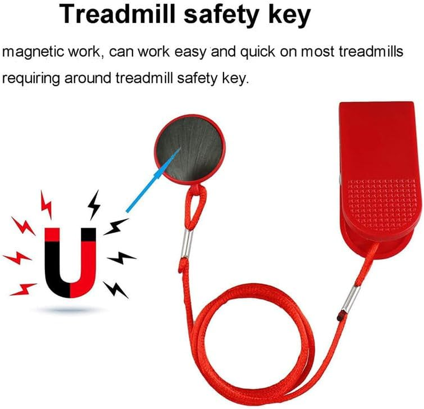 Magnetic Treadmill Safety Key, Universal Running Machine Security Switch Lock with 100Cm Line for Fitness, Running, and Jogging image number 2