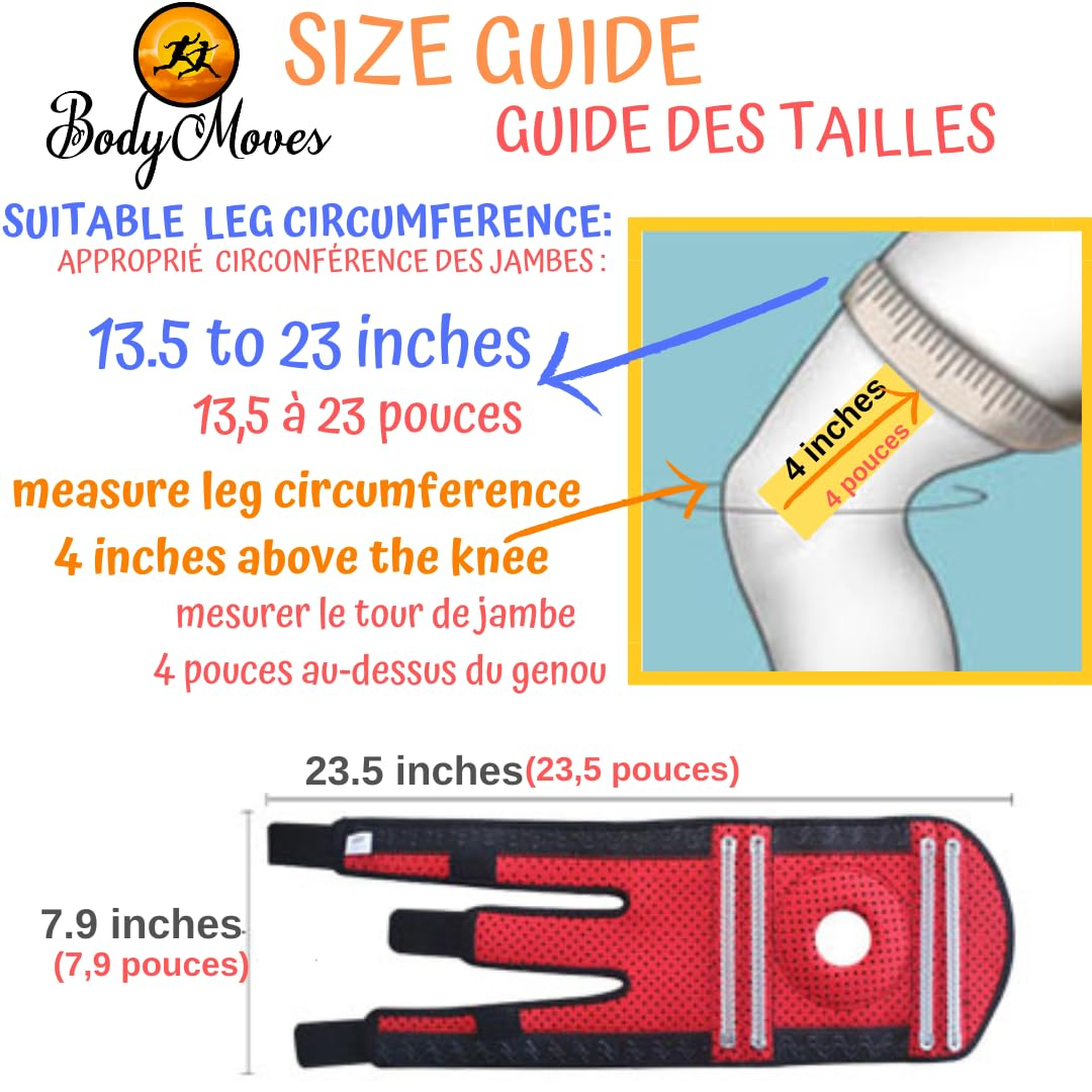 Bodymoves Kid'S Knee Brace Support plus Hot and Cold Ice Gel Pack for Stabilizing Patella Meniscus Tear Ligament Injury Prevention image number 6