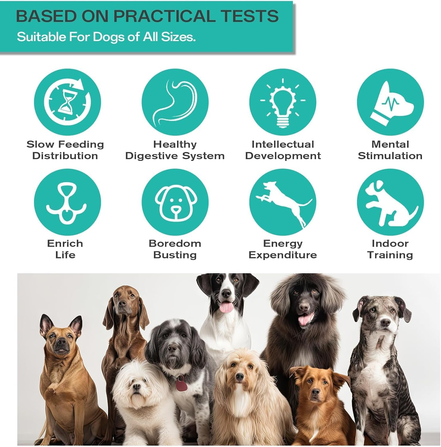 Dog Puzzle Toy Adjustable Treat Dispensing Interactive Enrichment Toy &ndash; Dog Toys for Boredom and IQ Training, Interactive Dog Enrichment Puzzle Ball and Slow Feeder image number 6