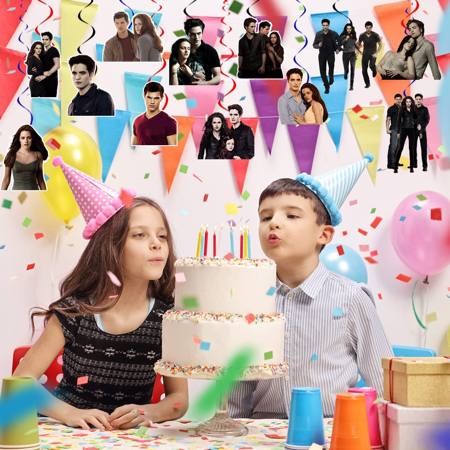 28 Pcs the Twilight Saga Party Decorations Hanging Swirls, the Twilight Saga Decorations Swirls Streams, for Kids Teens Fans Birthday Party Supplies image number 2