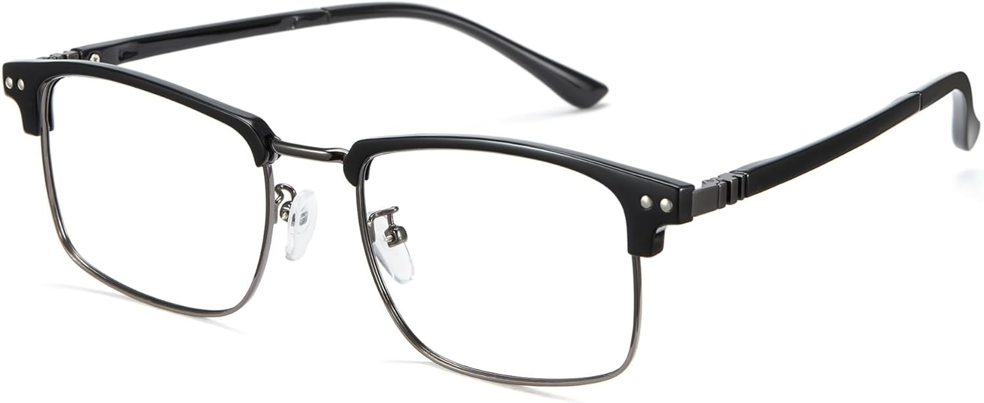 Cyxus Blue Light Glasses Half Rimless Clear Lens Computer Eyeglass Frame for Men image number 3
