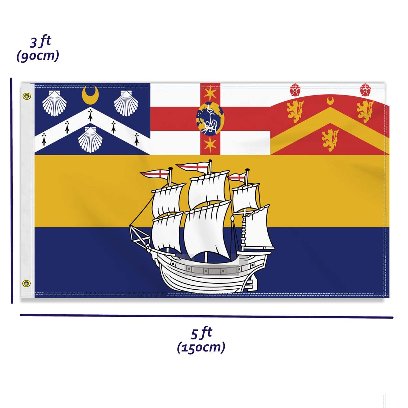 3&times;5 FT Large Sydney Flag, 90&times;150 CM Big 100D Australia City Outdoor Banner,Tiny Doube Side Printing Decor for Patio Garden with Brass Gromment image number 4