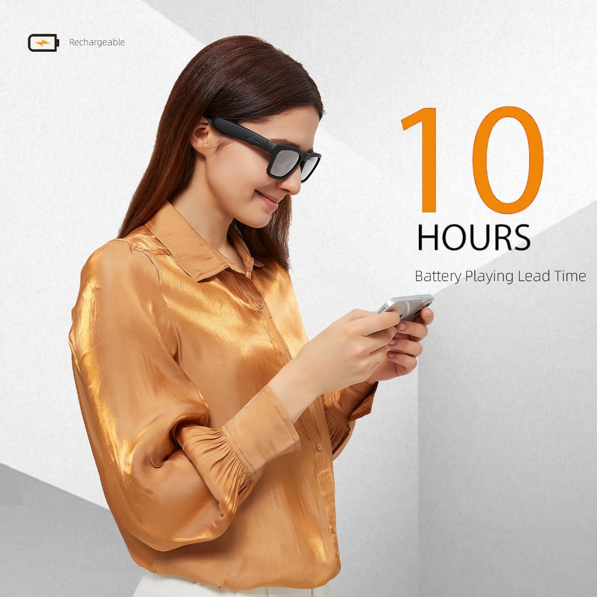 Oho Smart Glasses,Polarized Sunglasses with Bluetooth Speaker,Athletic/Outdoor UV Protection and Voice Control,Unisex(Grey Lens) image number 4