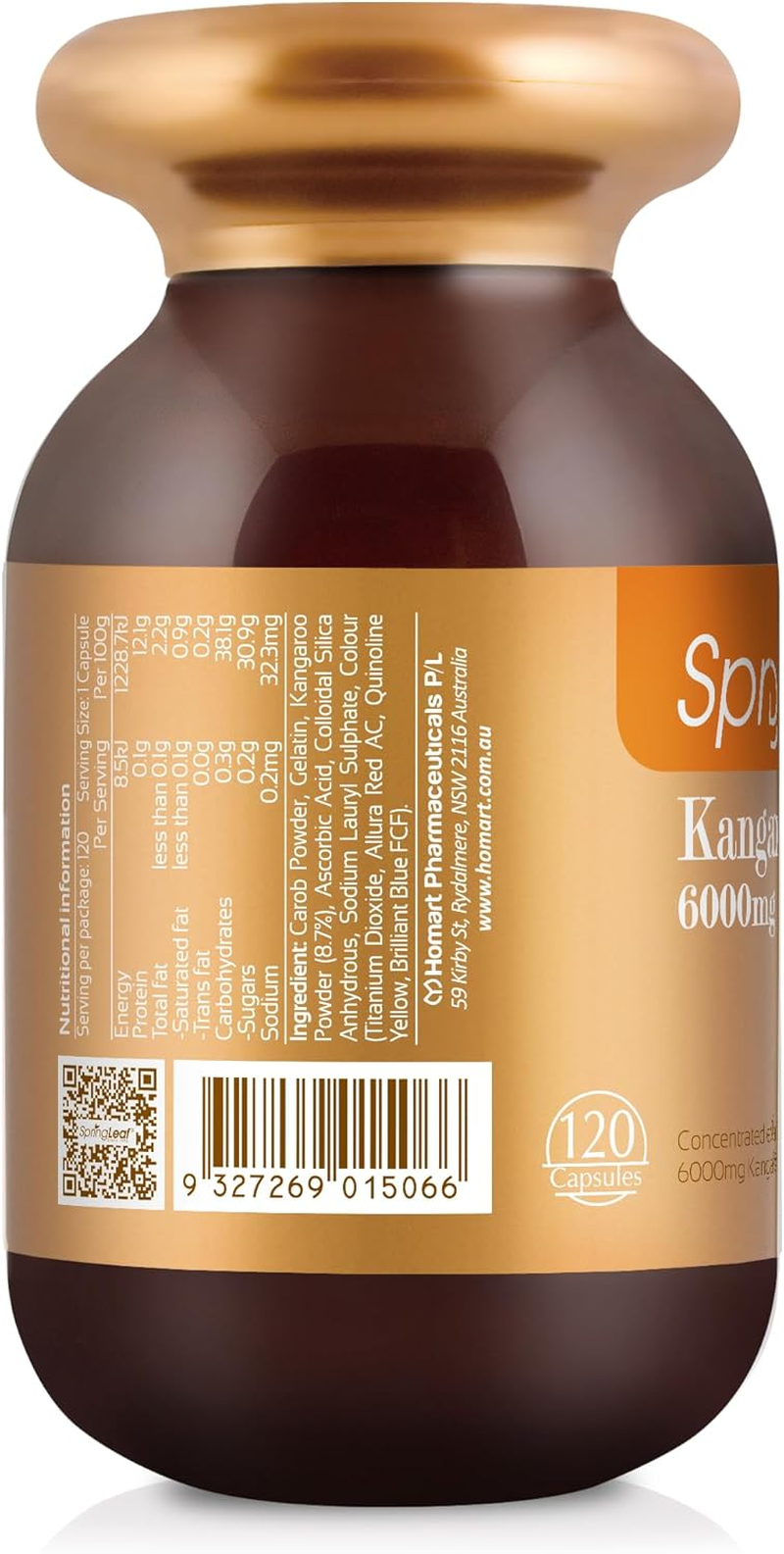 Spring Leaf 6000Mg Kangaroo Essence 120Caps - Support Men Energy Level Physical Strength& Stamina -High in Protein Amino Acid -Rich in Vitamins with Zinc & Iron image number 3