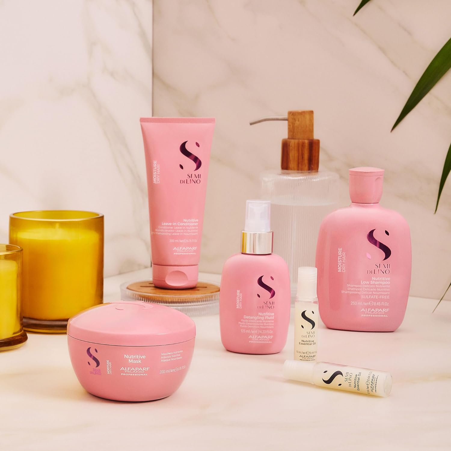 Alfaparf Milano Semi Di Lino Moisture Nutritive Essential Oil - Hair Oil for Dry, Frizzy Hair - Nourishing and Moisturizing - 6 X 0.44 Oz