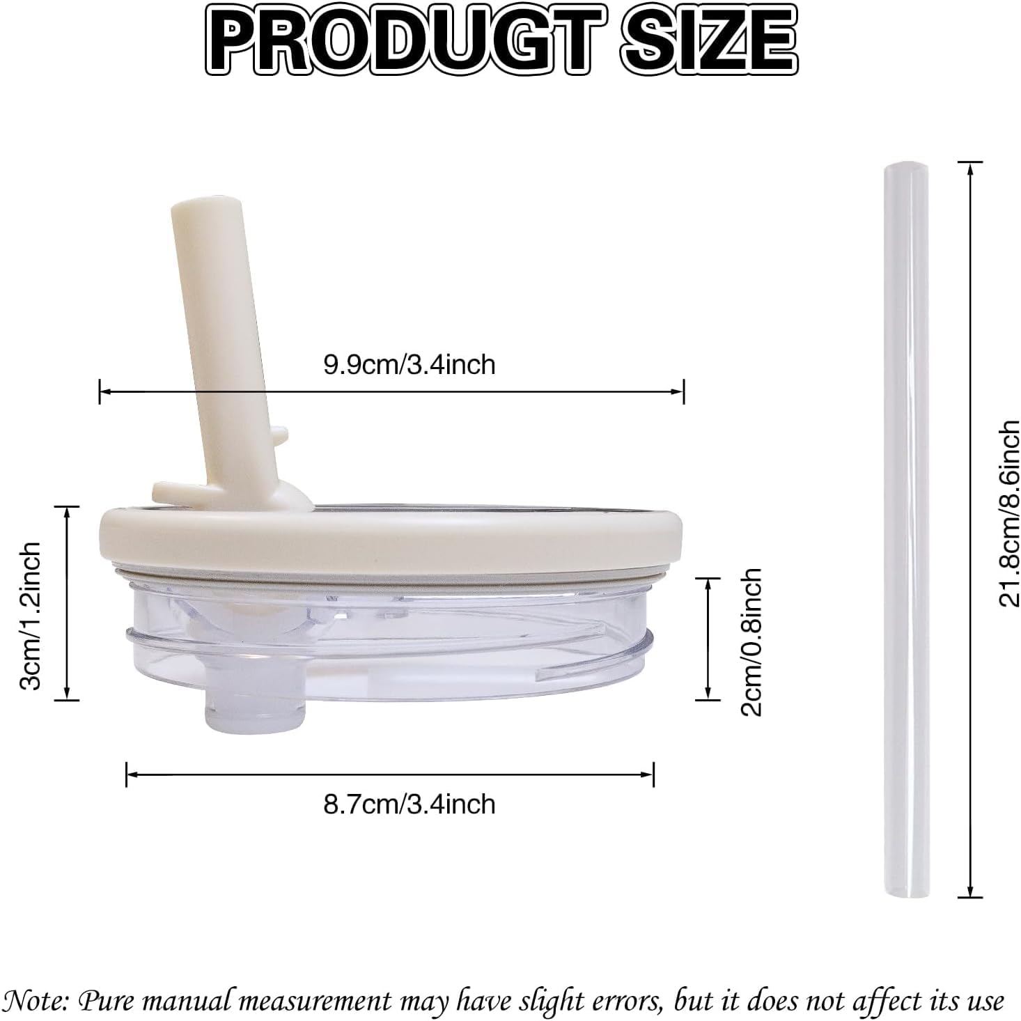 2Pack 40 Oz Tumbler Lid Replacement, Compatible with Stanley Cup,Spill Proof Splash Resistant Tumbler Lids,Tumbler Flip Straw Lid,Replaceble Tumbler Flip Straw Lid,(Beige) image number 3