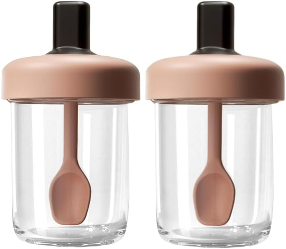 2 Pack Overnight Oats Containers with Lids and Spoons, 13.5 Oz Breakfast Yogurt Cup to Go, for Milk, Cereal, Oatmeal (Pink+Pink)