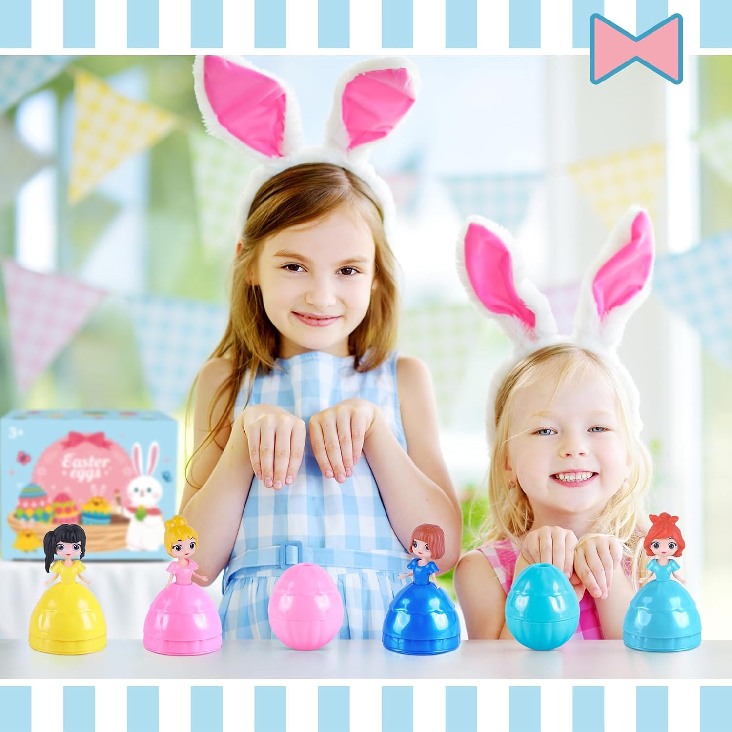 12 PCS Easter Eggs Filled with Princess for Kids Girls, Easter Eggs with Toys Inside, Easter Basket Stuffer, Easter Eggs Hunt Gifts, Classroom Prize and Party Favors image number 1