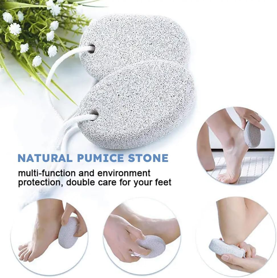 2PCS Natural Foot Pumice Stone for Feet,Lava Pedicure Tools Hard Skin Callus Remover for Feet and Hands,Foot File Exfoliation to Remove Dead Skin,And Callusess image number 1
