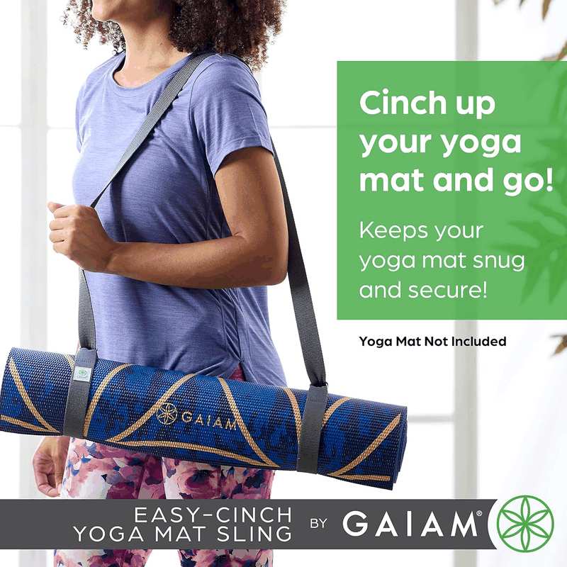 Gaiam Easy-Cinch Yoga Mat Sling - Durable Carrying Strap for Yoga Mat with Metal D-Rings for Secure Fit (No Mat Included) image number 5