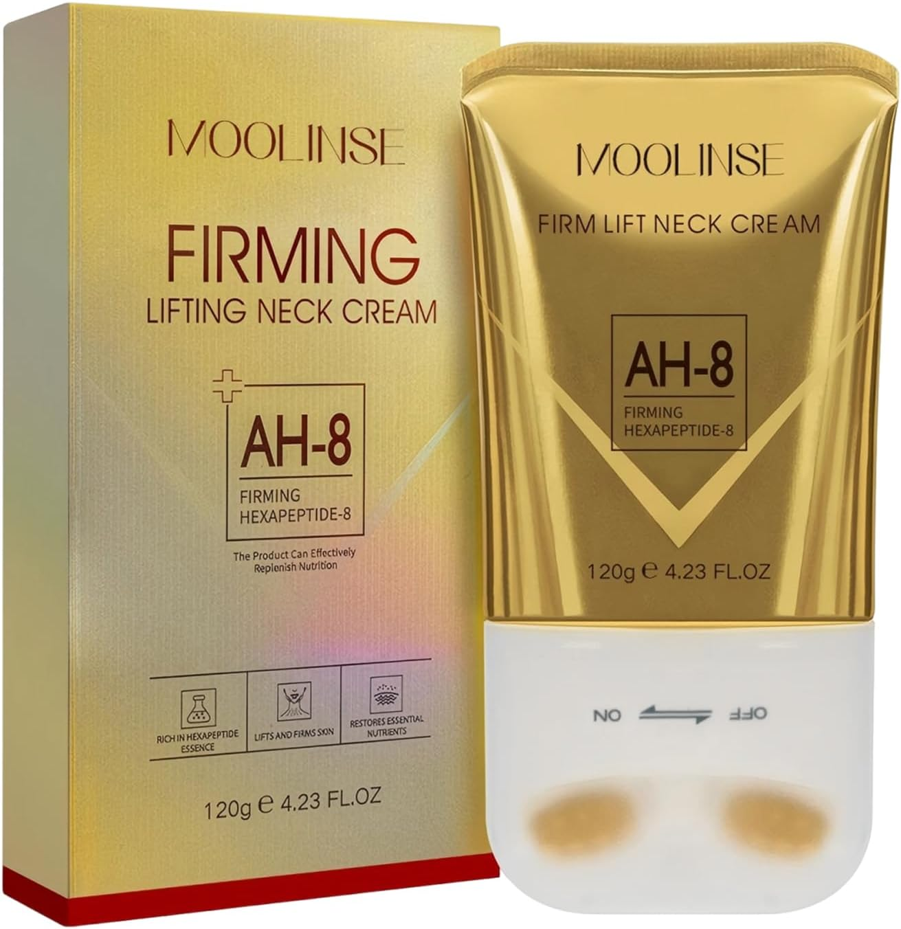 Ah-8 Firming Neck Cream for Crepey Skin &ndash; Tightening & Moisturizing Lotion with Roller, Anti-Aging & Skin Repair Treatment for Women image number 2