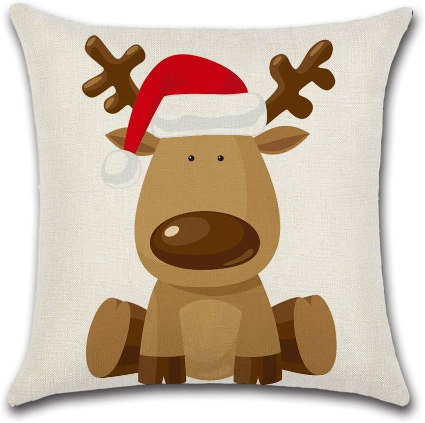 Christmas Theme Decoration - Throw Pillow Case Cushion Cover Linen Home 18X18In - Christmas image number 4