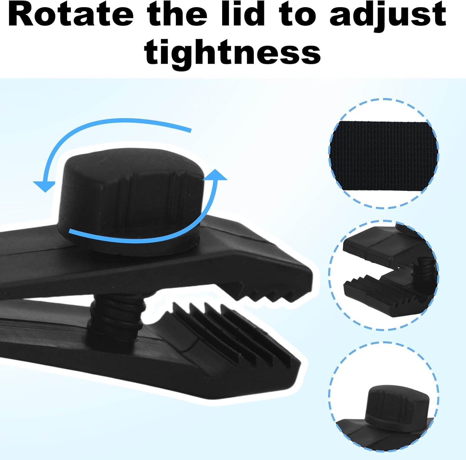 24Pcs Pool Solar Cover Reel Attachment Kit, Inground Swimming Pool Solar Blanket Straps Includes 8 Hooked Straps Clips & 8 Touch Fasteners