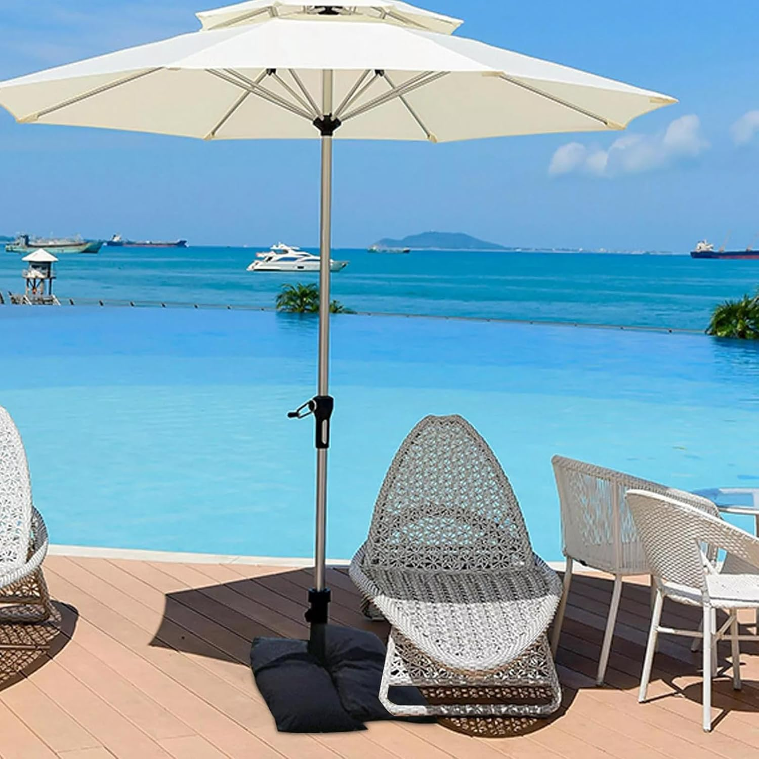 Umbrella Base Weights Outdoor Weight Sand Bags,2 Sandbag Weights for 49 Lb Fillable Sandbags for Umbrella Base,Weatherproof Patio Furniture Weights,Trampoline,Umbrella Stand for Outdoor Garden 2PCS image number 2