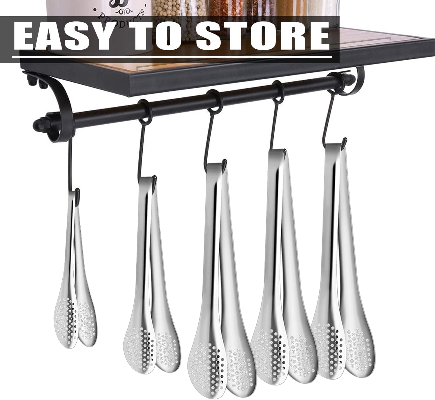 Stainless Steel Tongs Set (7/9/11 Inch) - Heavy Duty Kitchen & BBQ Tongs for Cooking, Grilling, Frying, Baking, Salad, Buffet - Dishwasher Safe, Serving Tongs for Food (Silver, One Size)