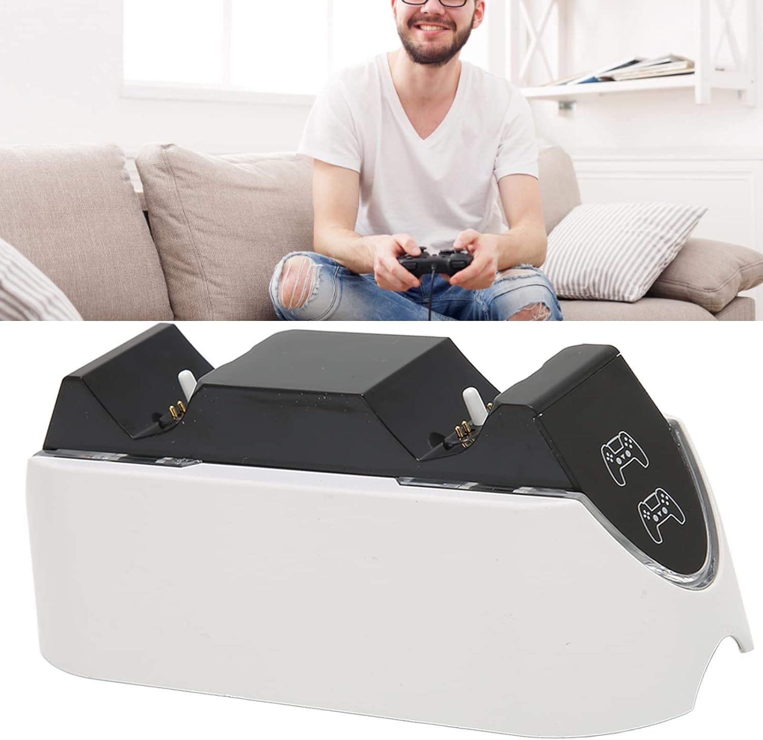 For Controller , for Charging Station with LED Charging Indicator, Non-Slip Mat, Fast Charging Dual Sense Controllers for Charging with Dual Controller image number 5