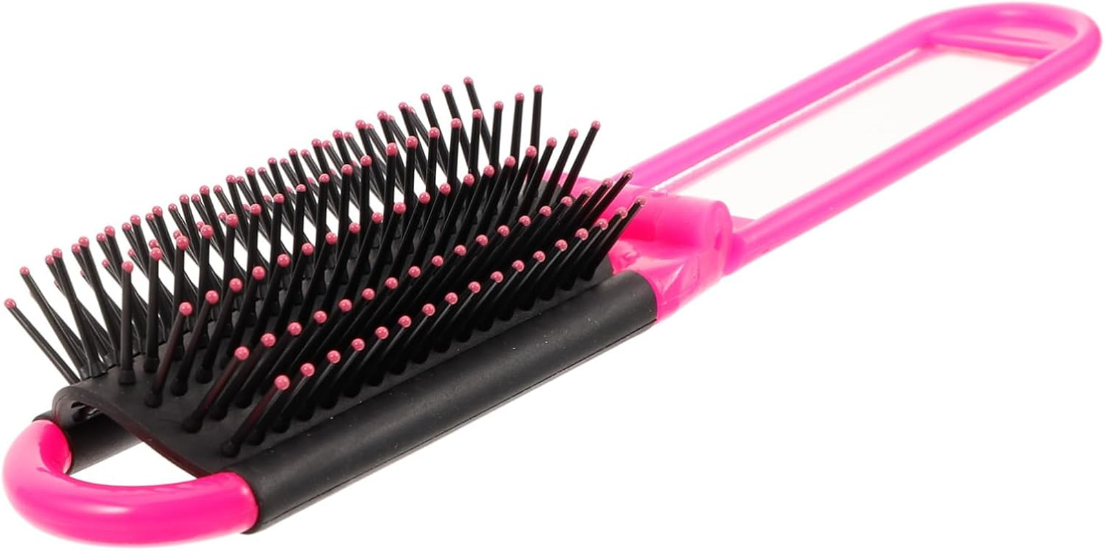 Healeved Portable Folding Comb Hair Brush Mirror for Women Teen Girls Detangling Brush for Hair Styling image number 2
