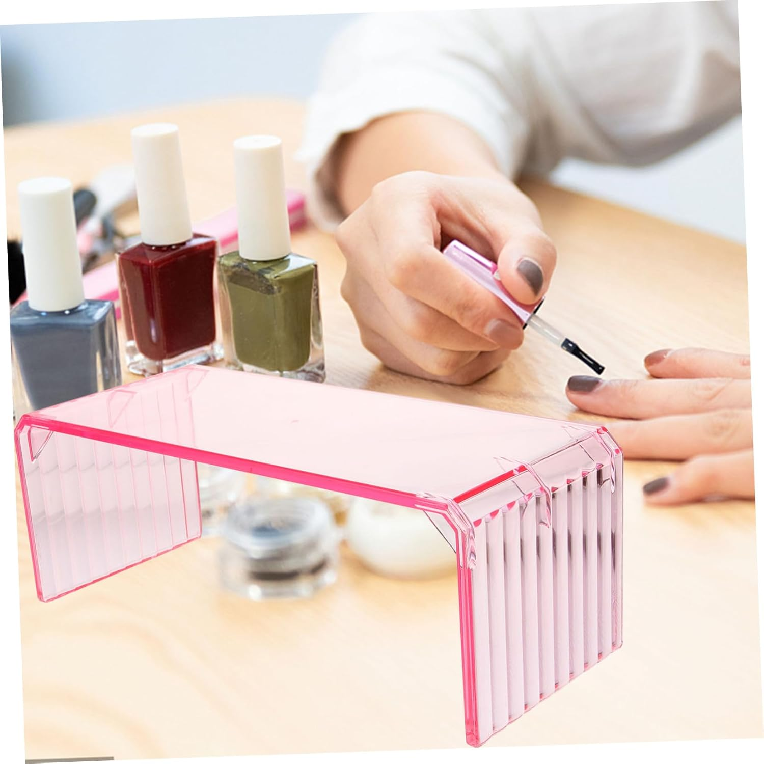 Acrylic Nail Hand Rest Stand Transparent Comfortable Desktop Manicure Arm Support Cushion for Nail Art DIY Salon and Home Use Stable