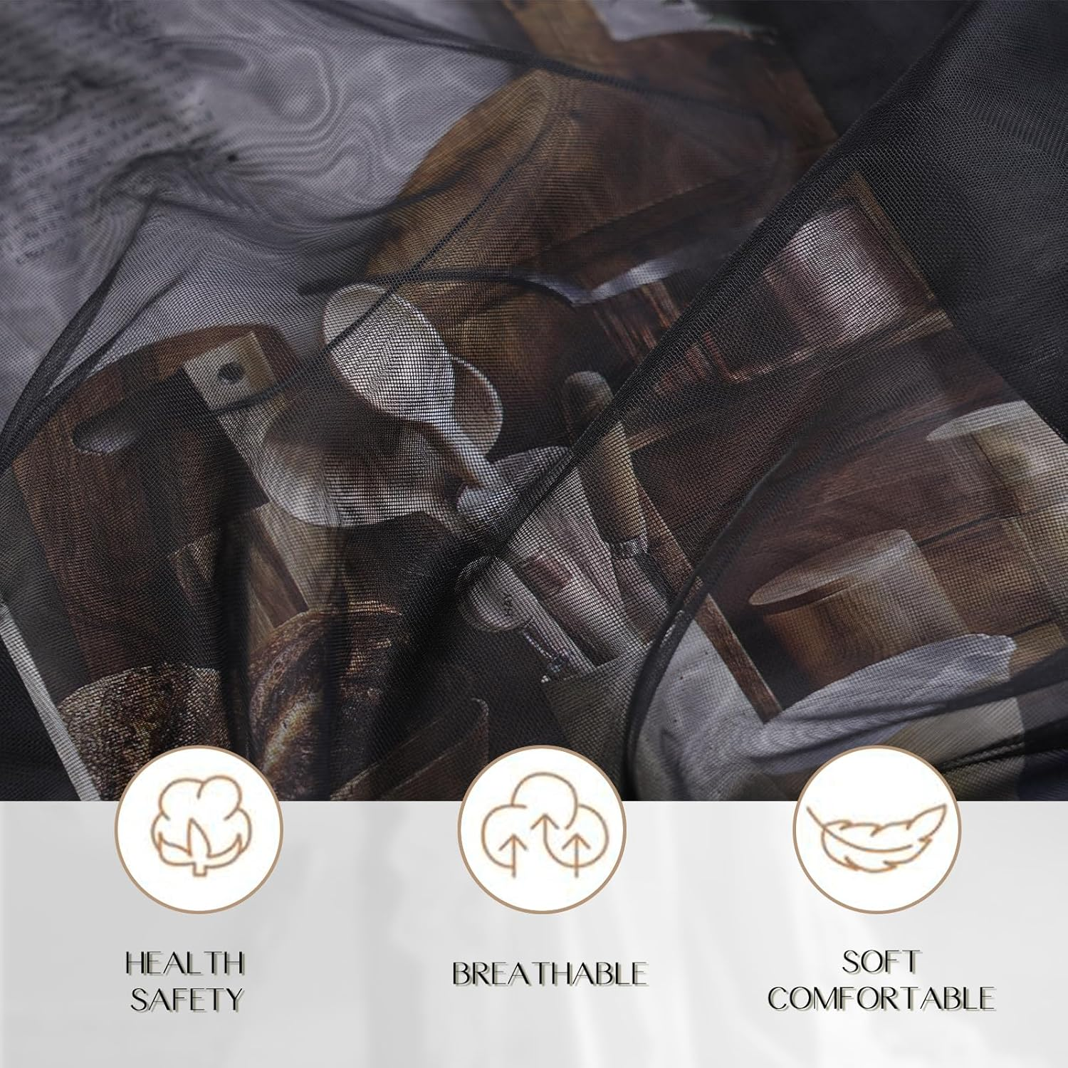 Canopy Bed Curtains - 2 Panel Curtains for Bed in 52 X 144 Inches Black Sheer Scarf Luxury Sheer Curtains for Adults Girls Room Decor(Twin,Black) image number 5