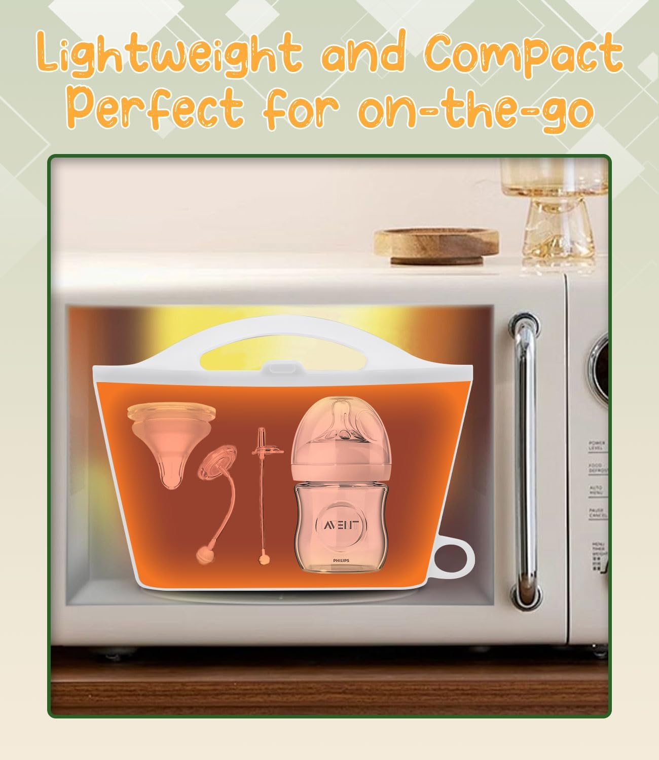 Silicone Microwave Steriliser Bag - 1200Ml Microwave Steam Sterilizer Bags for Baby Bottles, Breast Pump Parts & Other Toddler Accessories, Reusable Sterilizing Bag for Home and Travel