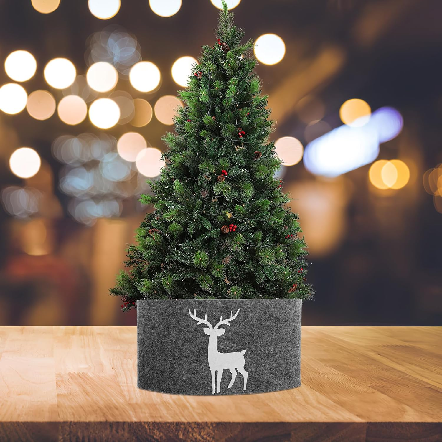 Christmas Tree Collar Christmas Tree Ring Stand Band Tree Collar Carpet Mat Decoration for Holiday Christmas Party Decorations 60CM image number 1