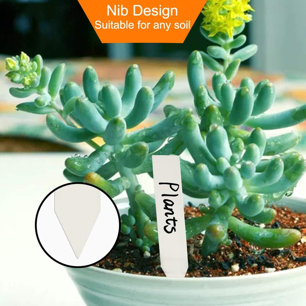 [Excellent] 100Pcs Plant Labels for Outdoor Garden, Plant Markers for Garden Waterproof, Plant Tags for Gardeners,White image number 4