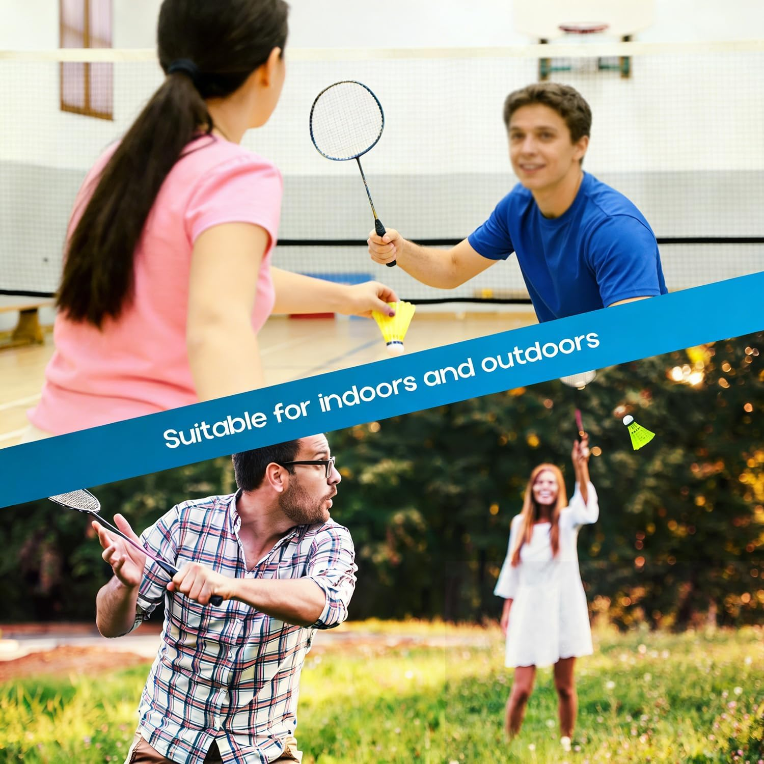 12-Pack Feather Badminton Shuttlecocks with Great Stability and Durability,Shuttlecock Indoor Outdoor Sports Hight Speed Training Badminton Birdie Balls image number 1