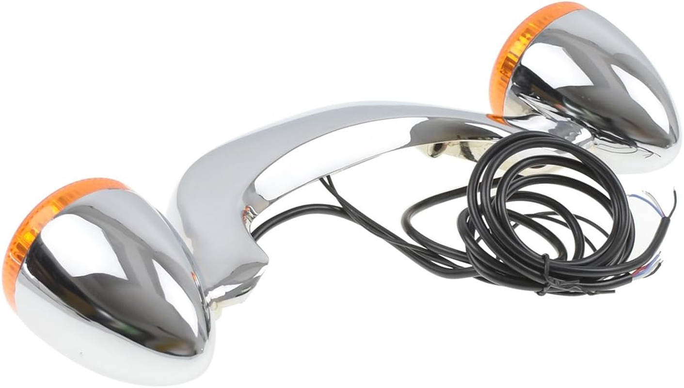 Motorcycle Rear Brake Light Bar Turn Signal Fit for Harley Street Glide 10-23 Road Glide 10-23 Road King Special 17-25 Electra Glide 19-22 (Chrome Housing Orange Lens)