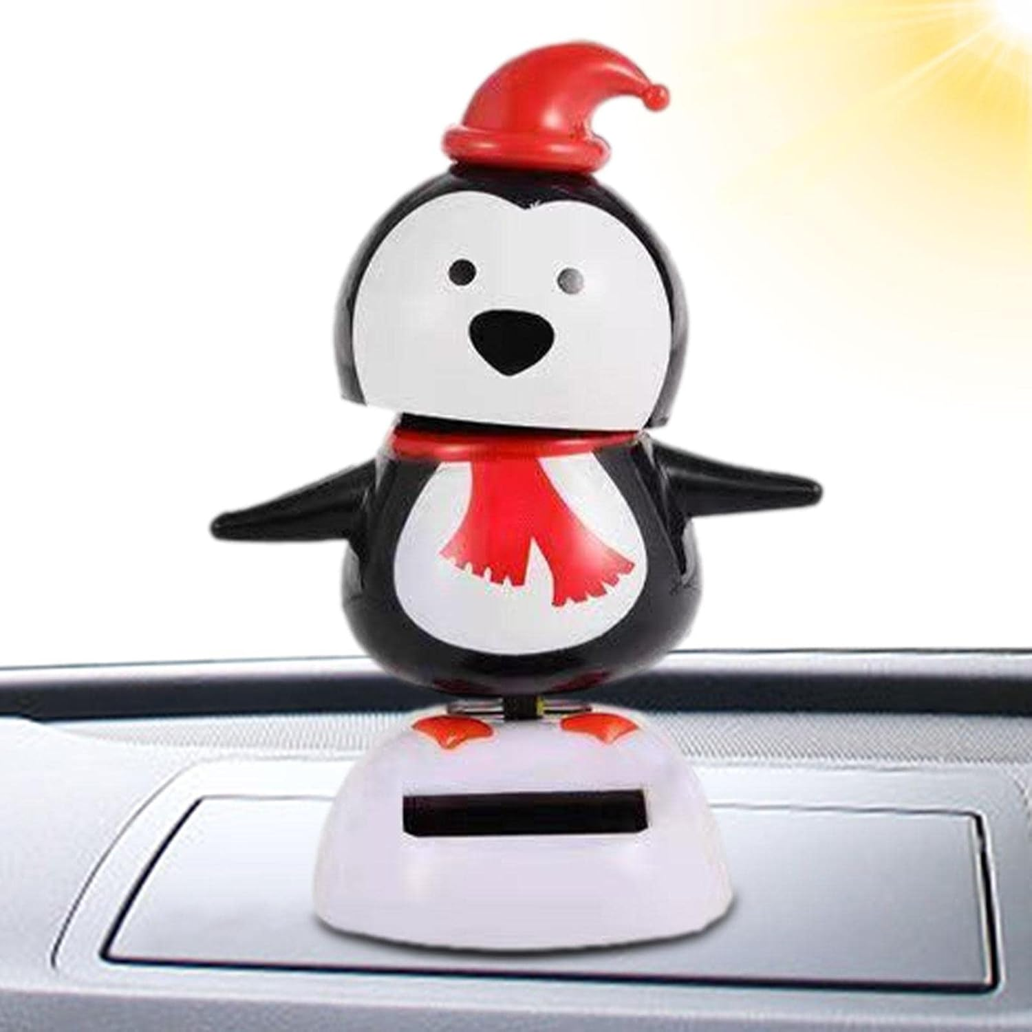 Solar Powered Dancing Toys - 1/4 Swing Figurines Toys for Car Dashboard Decorations, Figures Elk Santa Snowman Figure Solar Toys for Home Car Window Ornaments image number 1