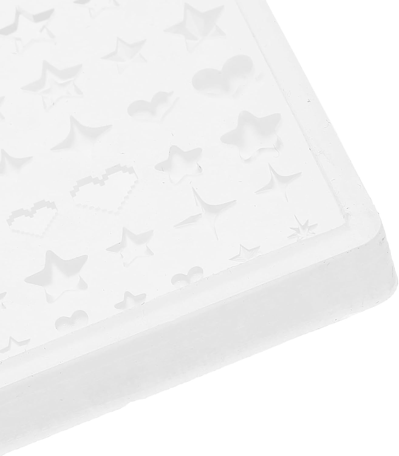 2Pcs Nail Charms Silicone Molds - Nail Art Mold Heart 3D Stars Carving Mould Stencils DIY Charms Supplies for Women Manicure Design Decoration image number 2