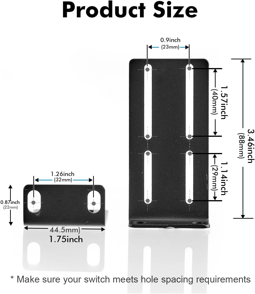 Adjustable Rack Mount Kit for 19 Inch Switch, Rack Ears Compatible for HP/HPE Products image number 4