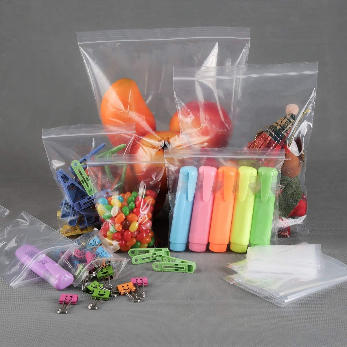 (9Cm X 13Cm) - 100 Clear Plastic Bags - Quality Resealable Grip Self Seal Polythene Ziplock Storage Bags (9Cm X 13Cm) (3.5" X 5") image number 3