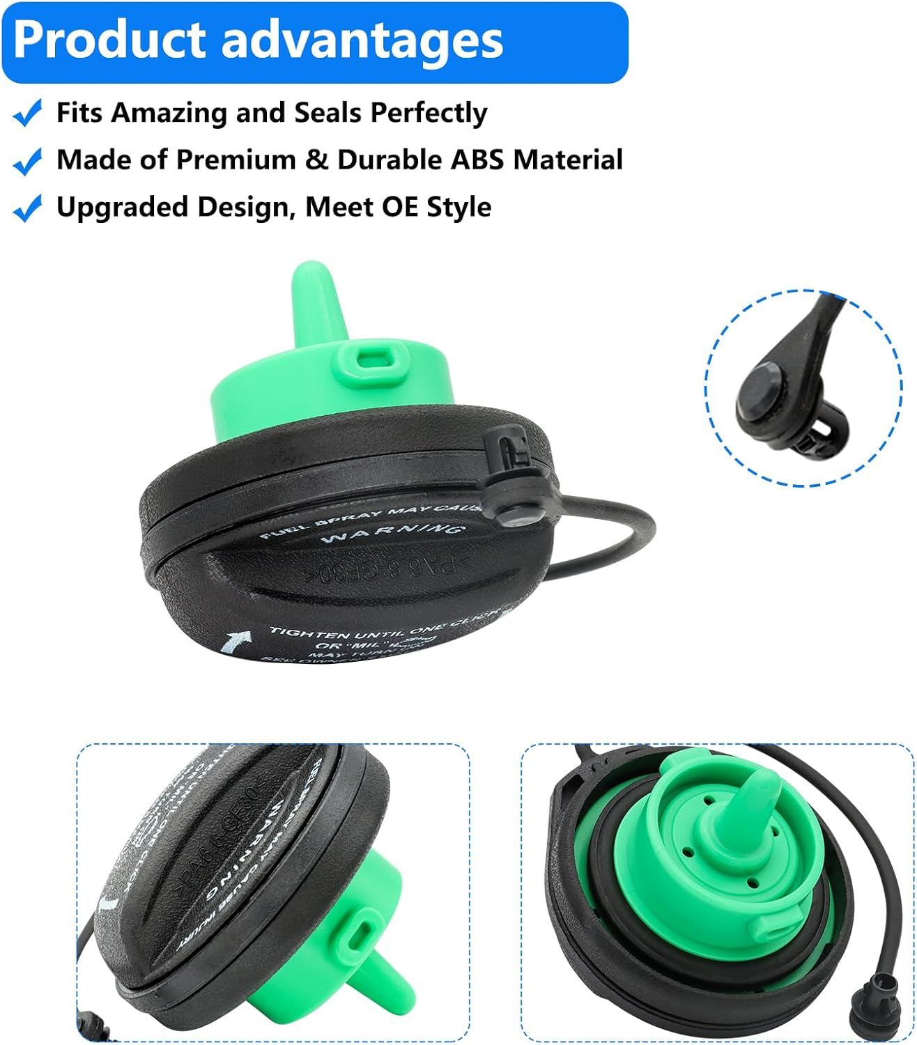 Gas Cap, Fuel Cap Fit for Porsche Cayenne Base Sport & GTS & Turbo S & Platinum Edition, 2011 2012 2013 2014 2015 2016 2017 2018 Porsche Cayenne Gas Cap Tether,Replace 95820124131 Fuel Tank Filler Cap image number 6